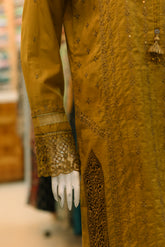 3-PC Stitched Suit With Farshi Shalwar | S4